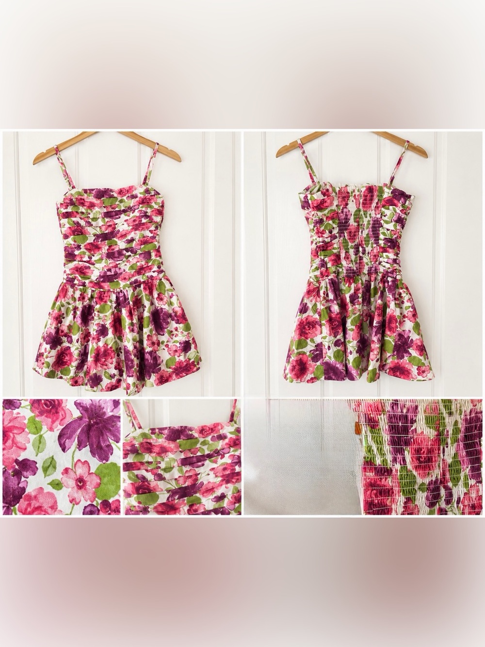 Wild Fable Pink Purple Floral Fit & Flare Mini Dress Size XXS
